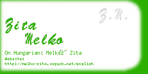 zita melko business card